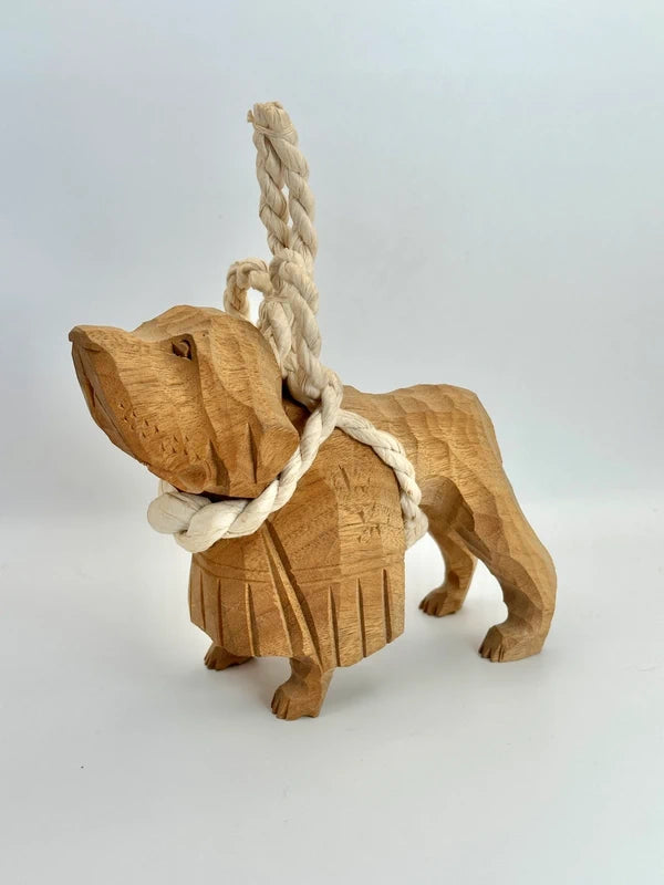 FT112 - Jouet folklorique en bois Tosa Inu 土佐犬