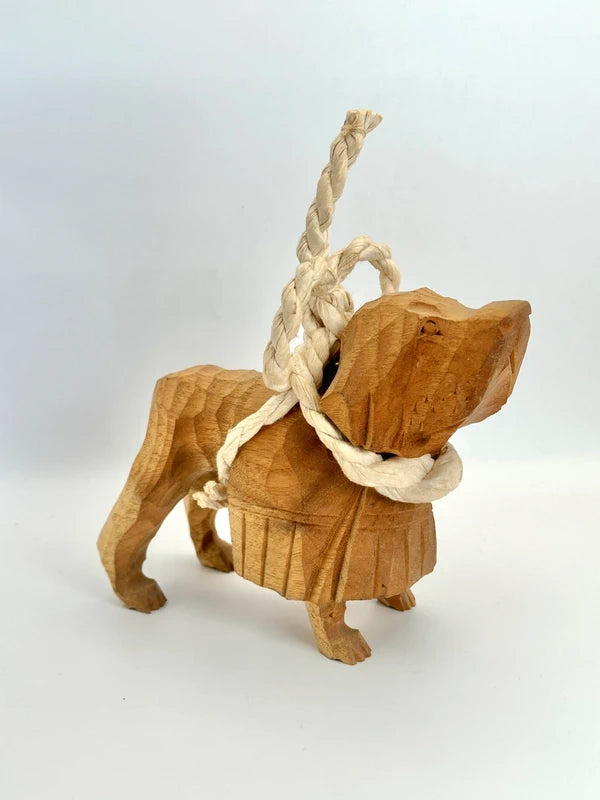 FT112 - Jouet folklorique en bois Tosa Inu 土佐犬