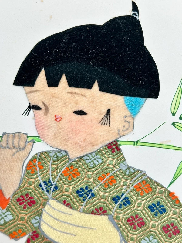 SHP93 - Carte d'illustration Collage shikishi de Nishijin-ori