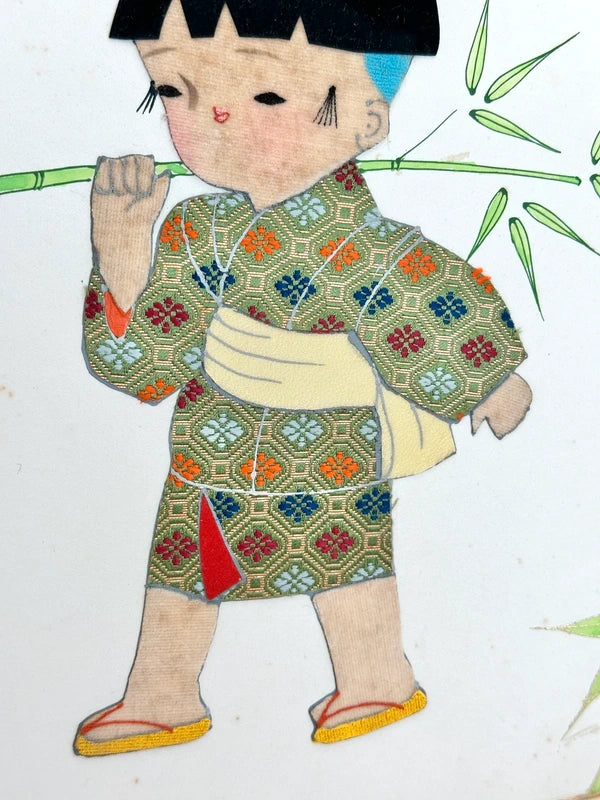 SHP93 - Carte d'illustration Collage shikishi de Nishijin-ori