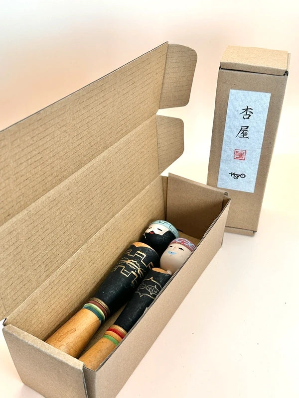 K15075 - Paire de poupées Kokeshi Couple Ainu Sosaku