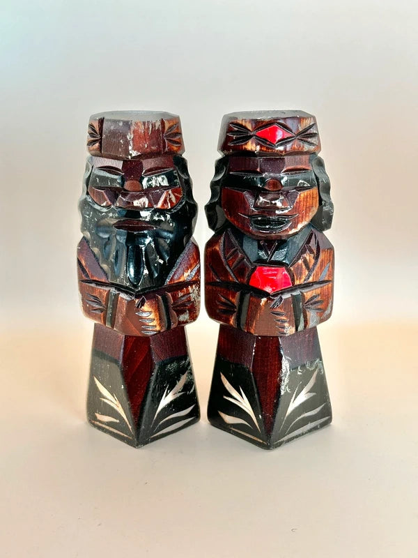 K15080 - Paire de poupées Sosaku Kokeshi – Ensemble couple Ainu