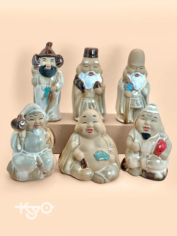 FT162 - Figurines en céramique Sept Dieux Chanceux