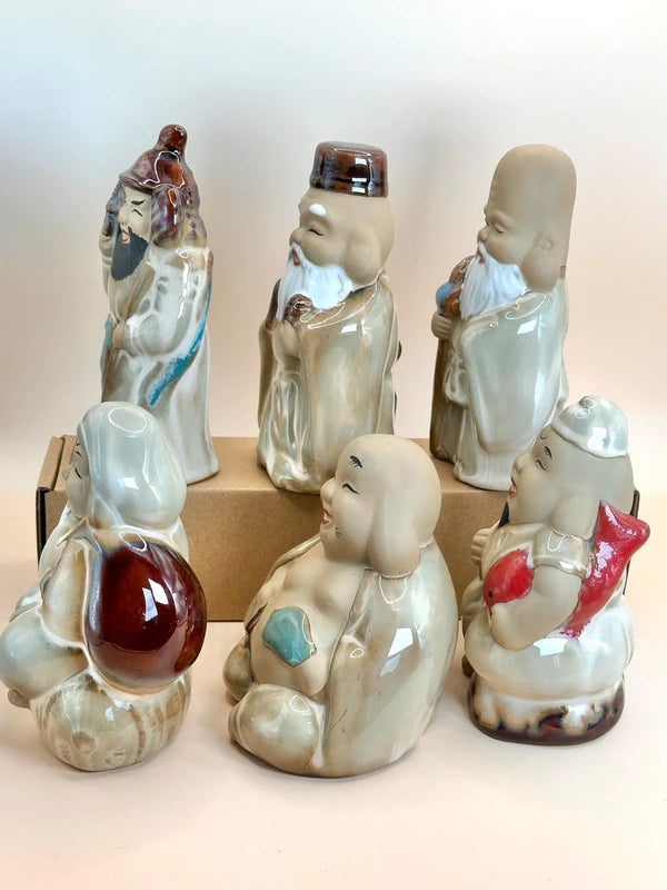 FT162 - Figurines en céramique Sept Dieux Chanceux