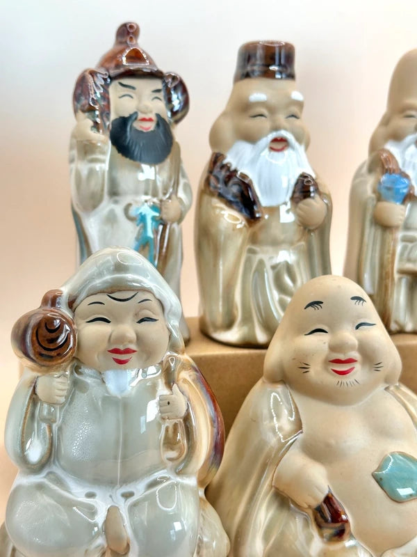 FT162 - Figurines en céramique Sept Dieux Chanceux