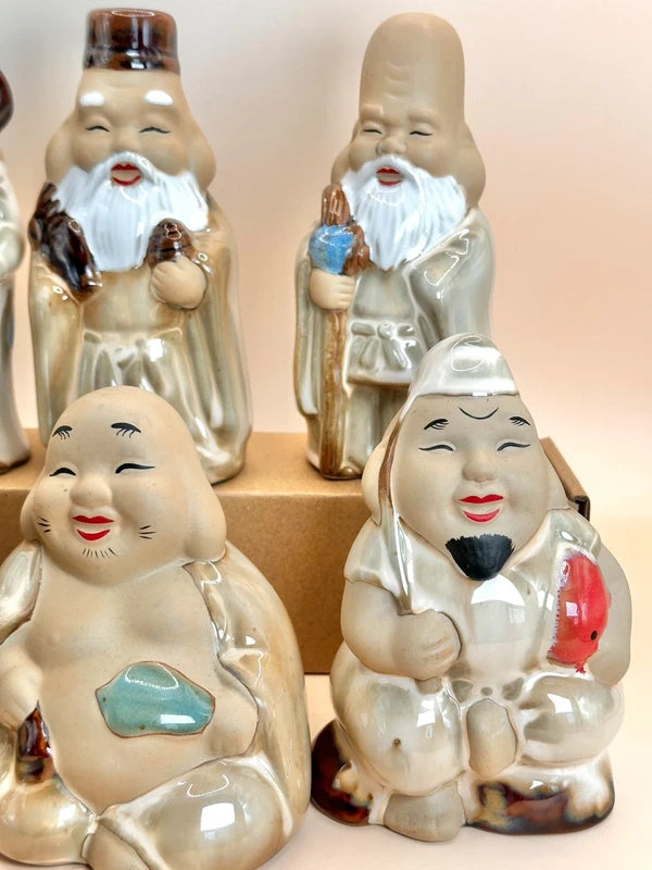 FT162 - Figurines en céramique Sept Dieux Chanceux