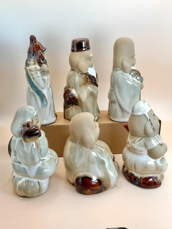 FT162 - Figurines en céramique Sept Dieux Chanceux