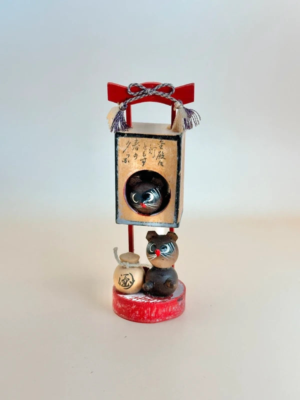 FT177 - Lanterne Tanuki jouet omiyage vintage