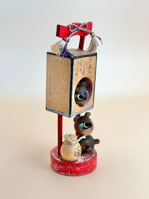 FT177 - Lanterne Tanuki jouet omiyage vintage