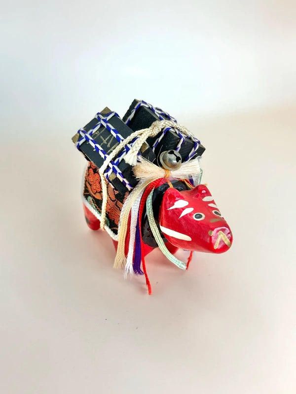 FT181 - Artisanat folklorique vintage japonais Akabeko 赤べこ
