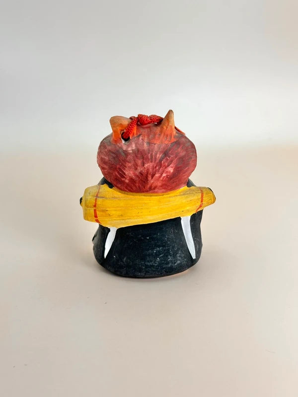 CB057 - RARE cloche en argile Ōtsu-e Dorei d'Oni no Nenbutsu