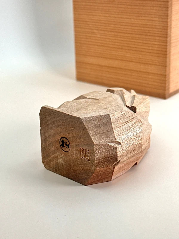FT185 - Sculpture sur bois du Lapin du Zodiaque d'Ise Jingū