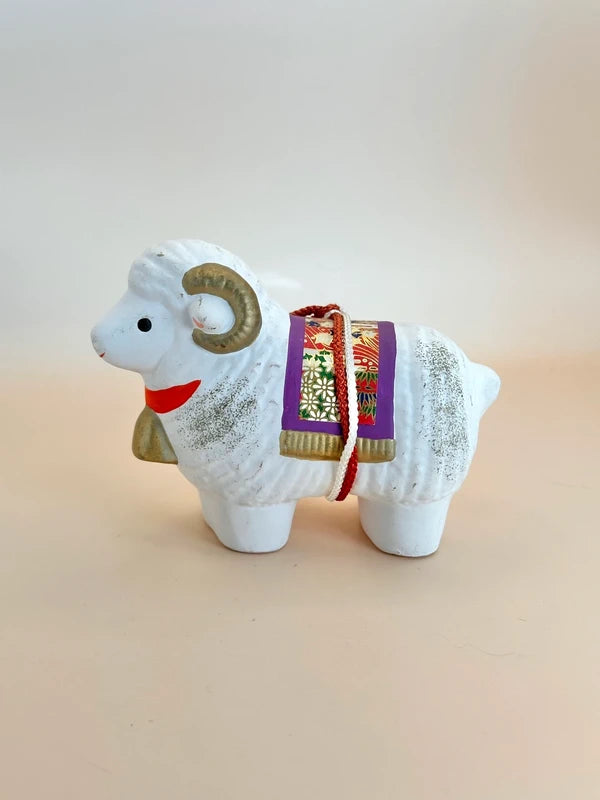 FT188 - Figurine vintage japonaise de mouton du zodiaque