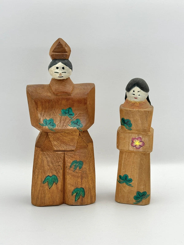FT07 - Jouet folklorique japonais - paire de poupées en bois Hina