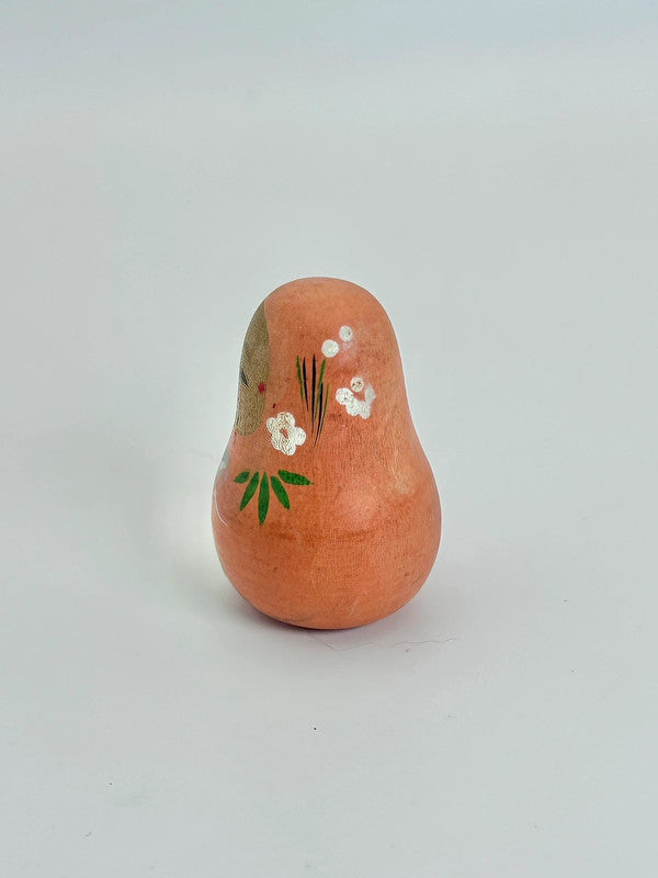 FT128 - Vintage sakura wooden daruma doll