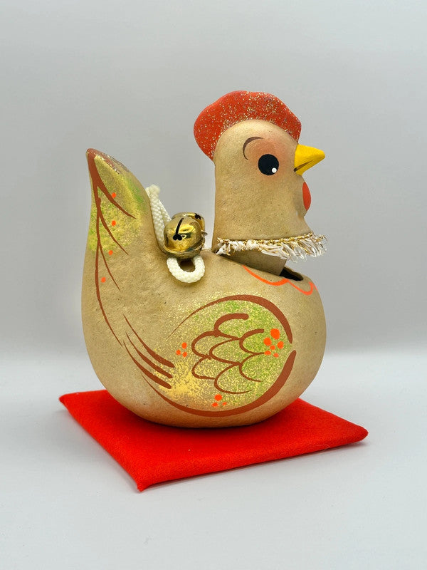 FT31 - Poulet en papier mâché, jouet folklorique