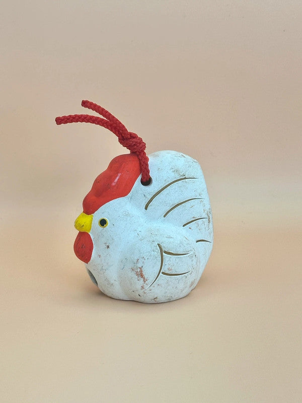 CB017 - Cloche décorative en argile Coq Dorei