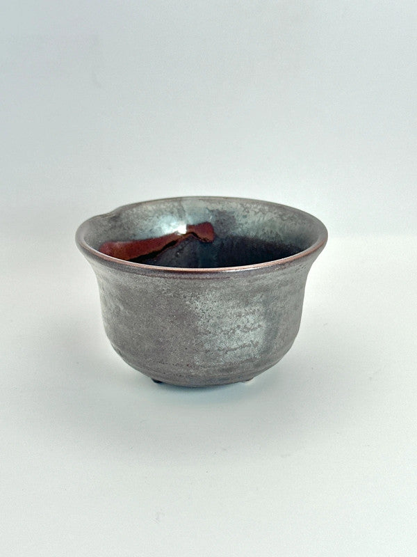 TB04 - Wabi-Sabi Teacup of Banko-Yaki Iron Glaze