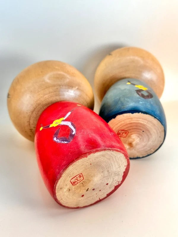 K18104 - “Spring” Pair of Sosaku Kokeshi by Takahashi Akinori 高橋昭倫 「春」