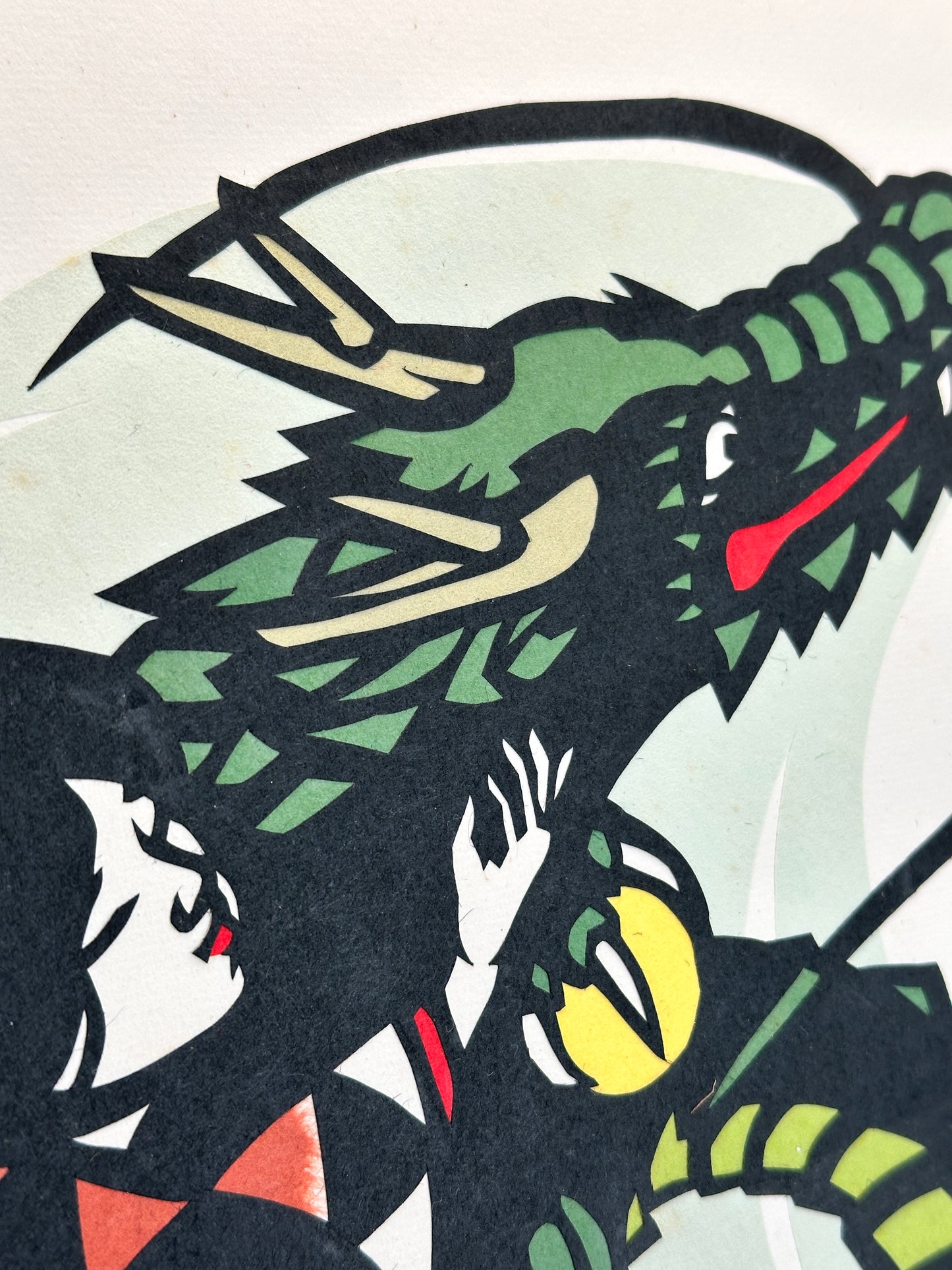 SHP168 - Japanese Shikishi Art Dragon and Maiden 龍と乙女