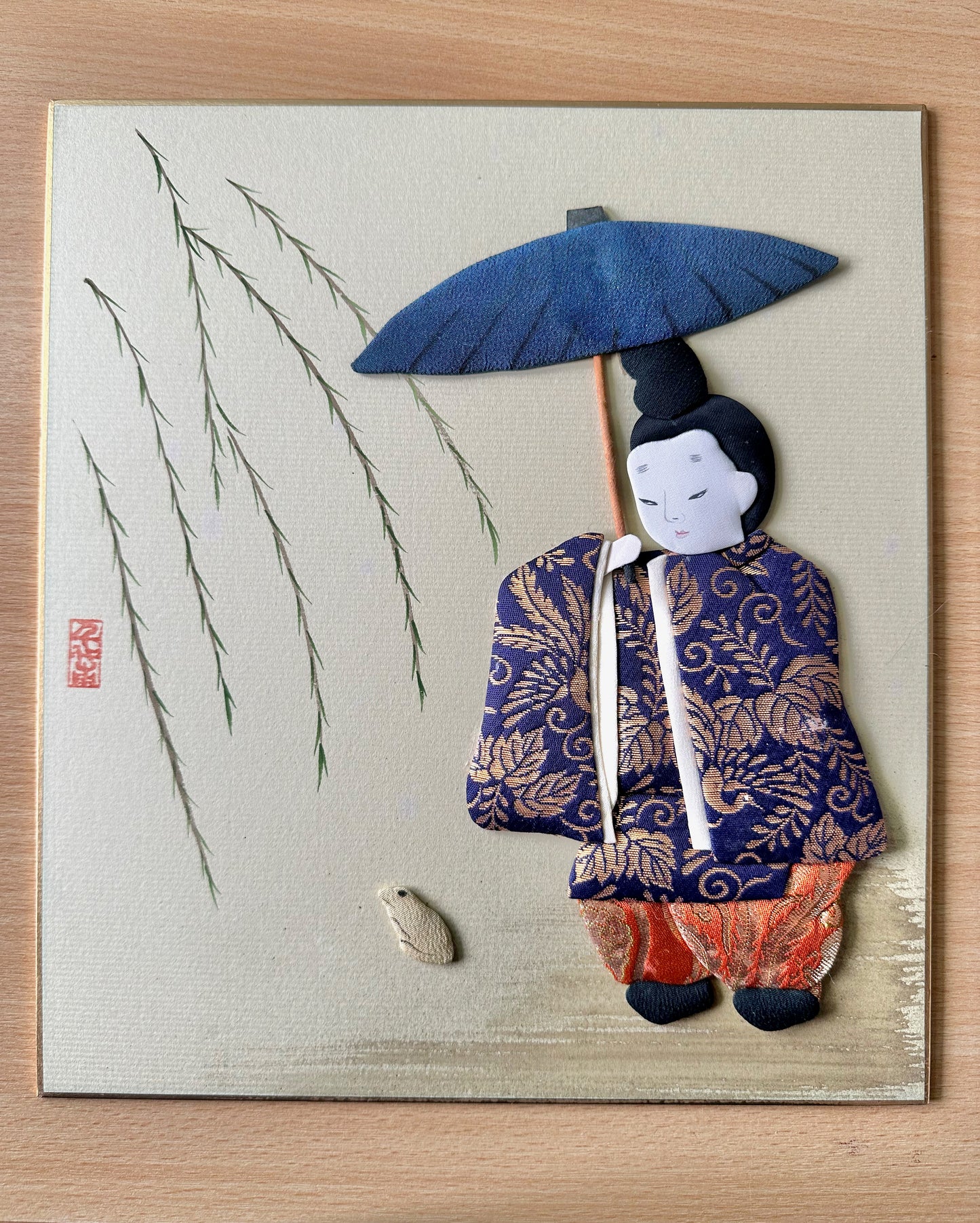 SHP000 - Shikishi Nobleman avec parapluie et grenouille 帰る