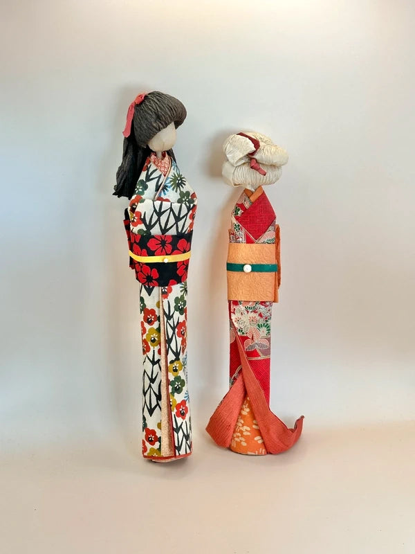FT168 - Pair of vintage Anesama Ningyō Dolls 姉様人形