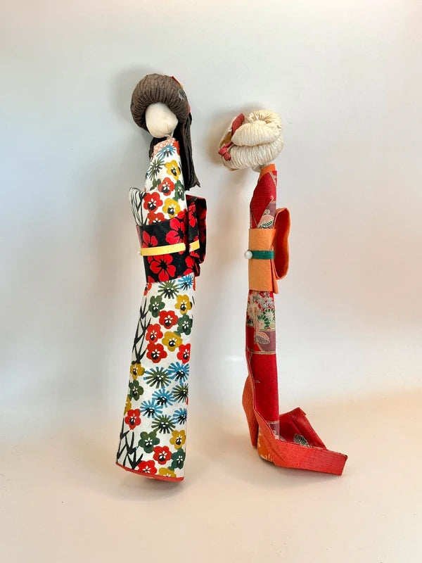 FT168 - Pair of vintage Anesama Ningyō Dolls 姉様人形