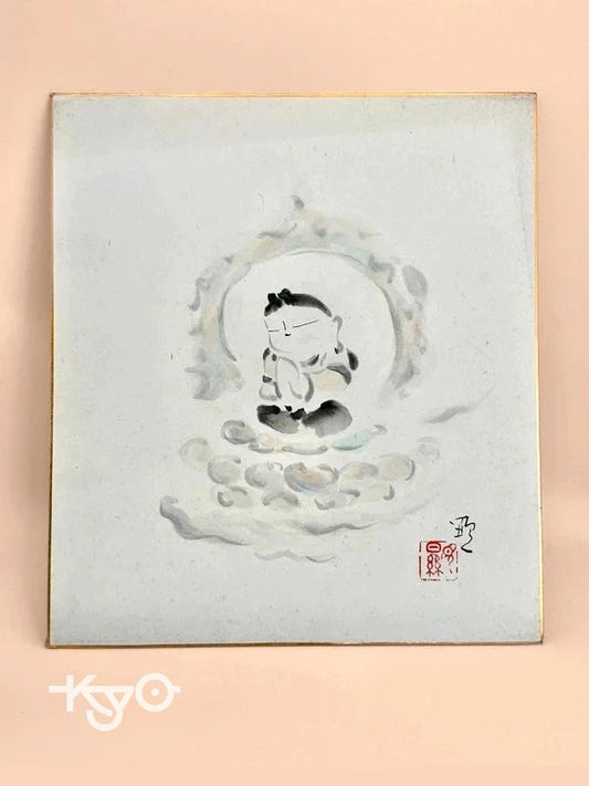 SHP75 - Carte d'illustration shikishi originale vintage