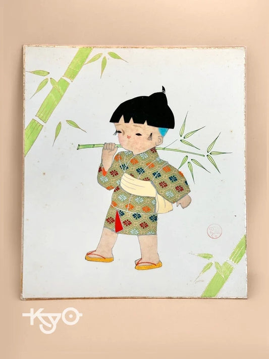 SHP93 - Carte d'illustration Collage shikishi de Nishijin-ori