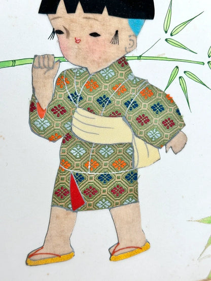 SHP93 - Carte d'illustration Collage shikishi de Nishijin-ori
