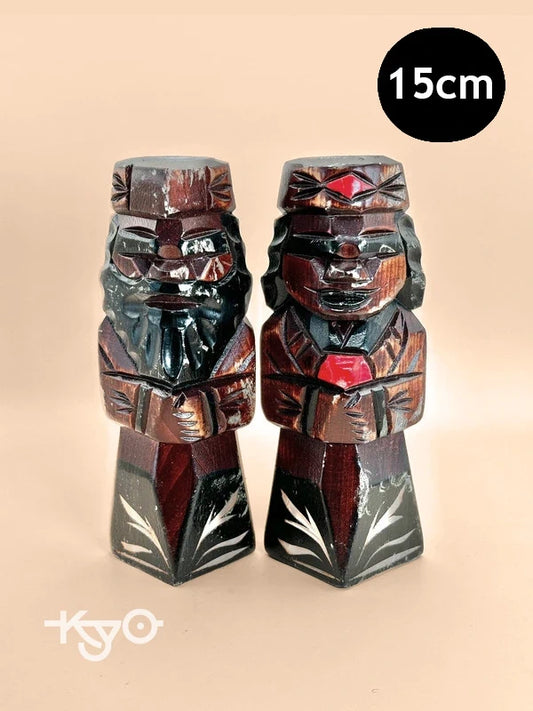 K15080 - Paire de poupées Sosaku Kokeshi – Ensemble couple Ainu