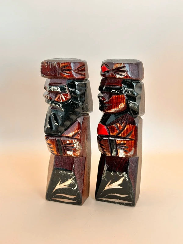 K15080 - Paire de poupées Sosaku Kokeshi – Ensemble couple Ainu