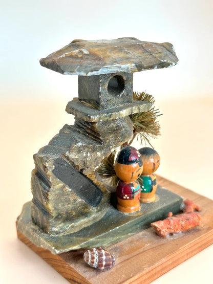 FT174 - Kokeshi omiyage en pierre vintage Okutama 奥多摩