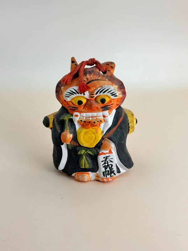 CB057 - RARE cloche en argile Ōtsu-e Dorei d'Oni no Nenbutsu