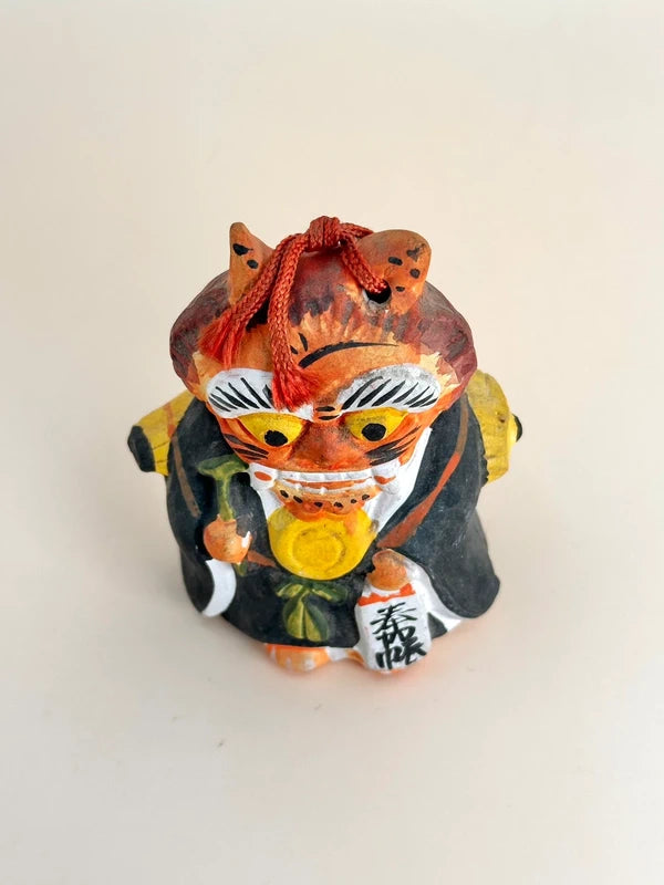 CB057 - RARE cloche en argile Ōtsu-e Dorei d'Oni no Nenbutsu