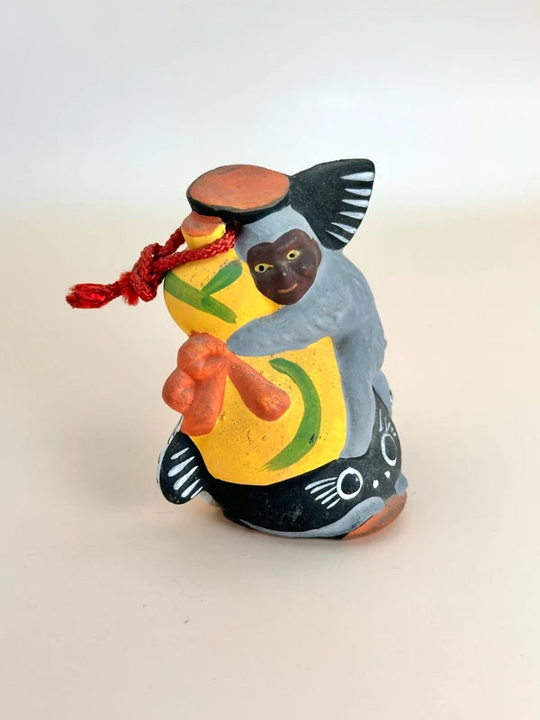 CB059 - RARE cloche en argile Ōtsu-e Dorei de Hyōtan Namazu