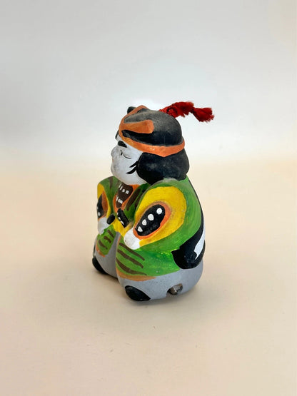 CB075 - RARE Ōtsu-e Dorei clay bell of Tametomo