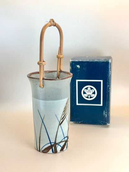 TB32 - Ceramic Vase bamboo handle by Tachikichi たち吉