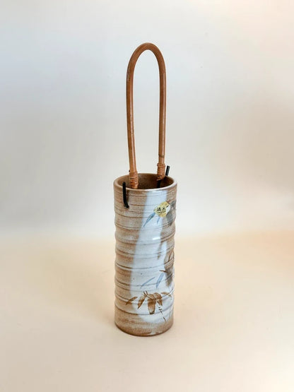 TB60 - Vase Kiyomizu-yaki avec manche en bambou 清水焼