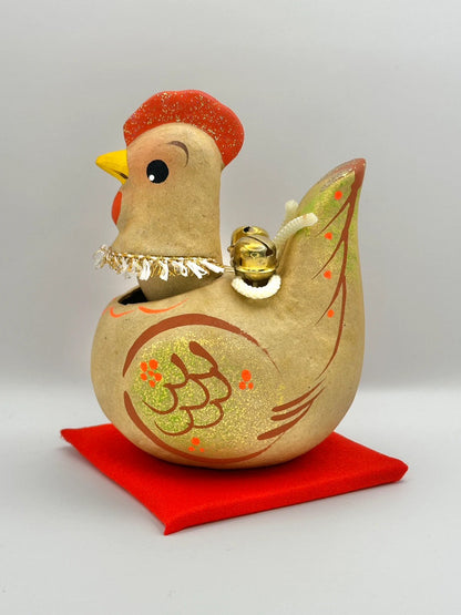 FT31 - Poulet en papier mâché, jouet folklorique