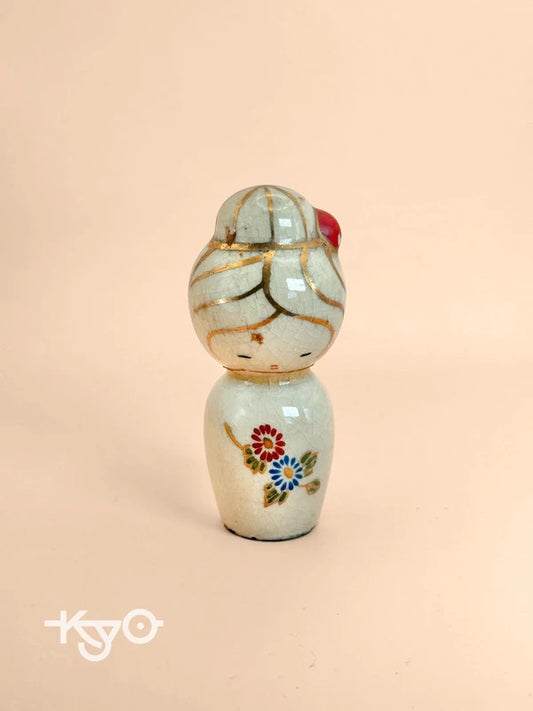 K10130 - RARE Satsuma-yaki sosaku kokeshi 薩摩焼