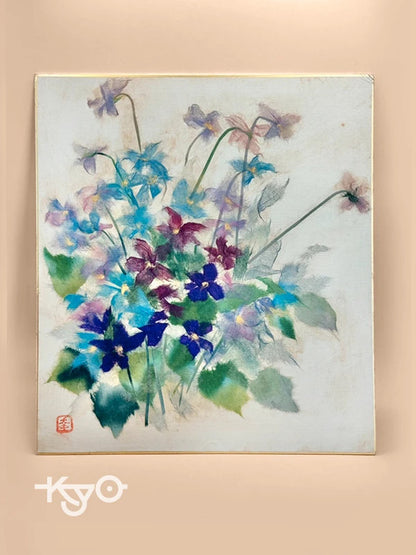 SHP119 - Vintage Japanese Chigiri-e Shikishi card