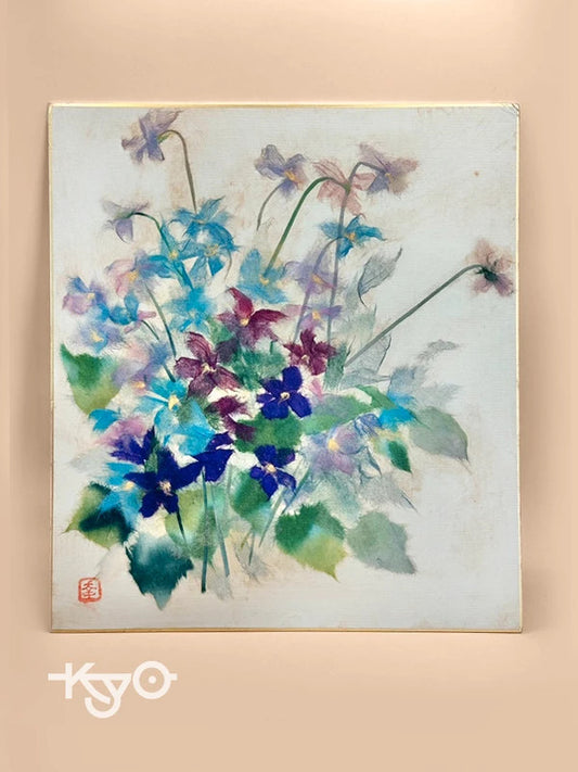 SHP119 - Vintage Japanese Chigiri-e Shikishi card