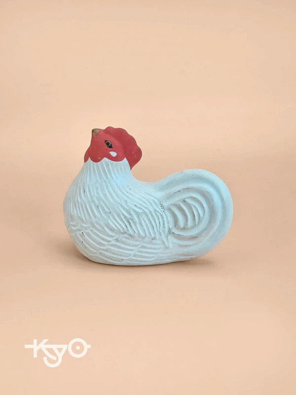 CB015 - Cloche décorative en argile Coq Dorei