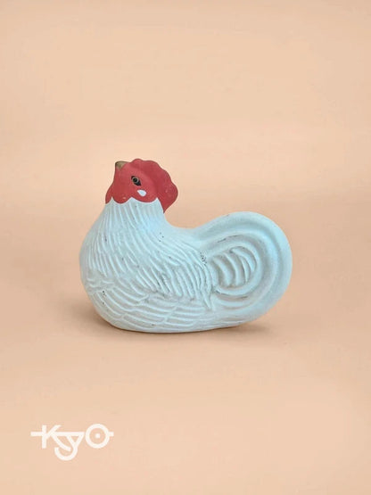 CB015 - Cloche décorative en argile Coq Dorei