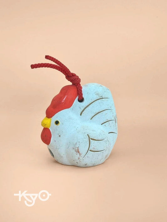CB017 - Cloche décorative en argile Coq Dorei