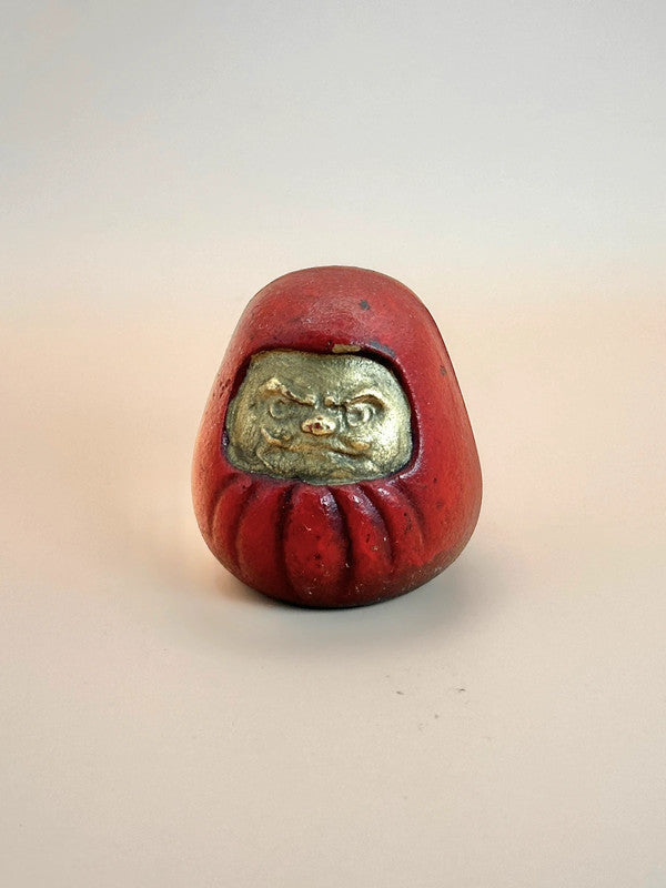 FT136 - Vintage Japanese Metal Daruma Figurine