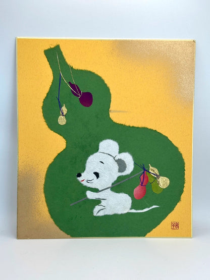 SHP52 - Vintage Japanese card Chigiri-e shikishi card