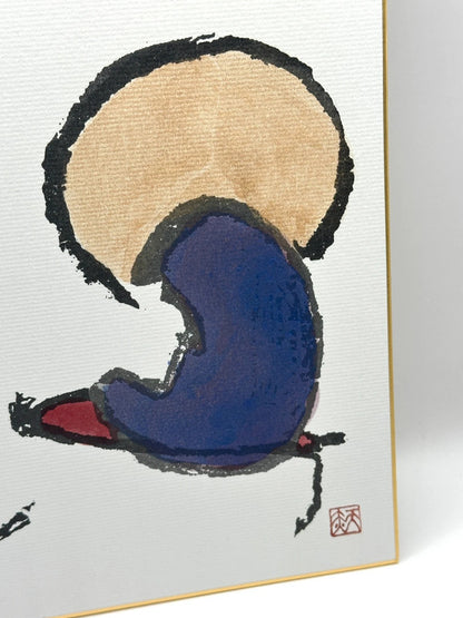 SHP13 - Original artwork card Shikishi 森天赤