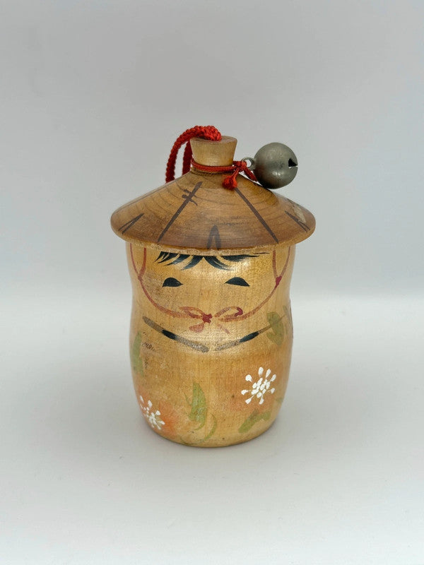 K05004 - Vintage Small Kokeshi box with bell